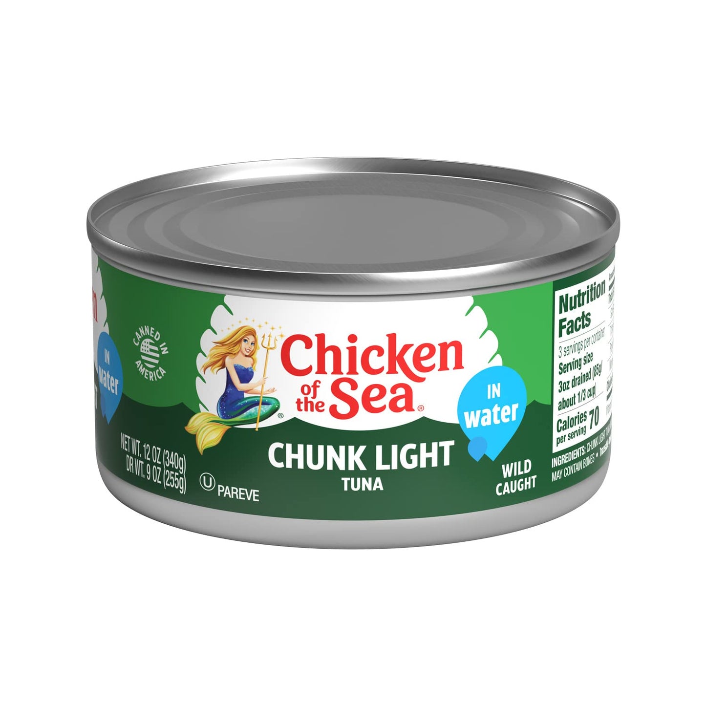 Chicken of the Sea Chunk Light Tuna in Water, 5 Ounce Cans (Pack of 10), Wild Caught Canned Tuna