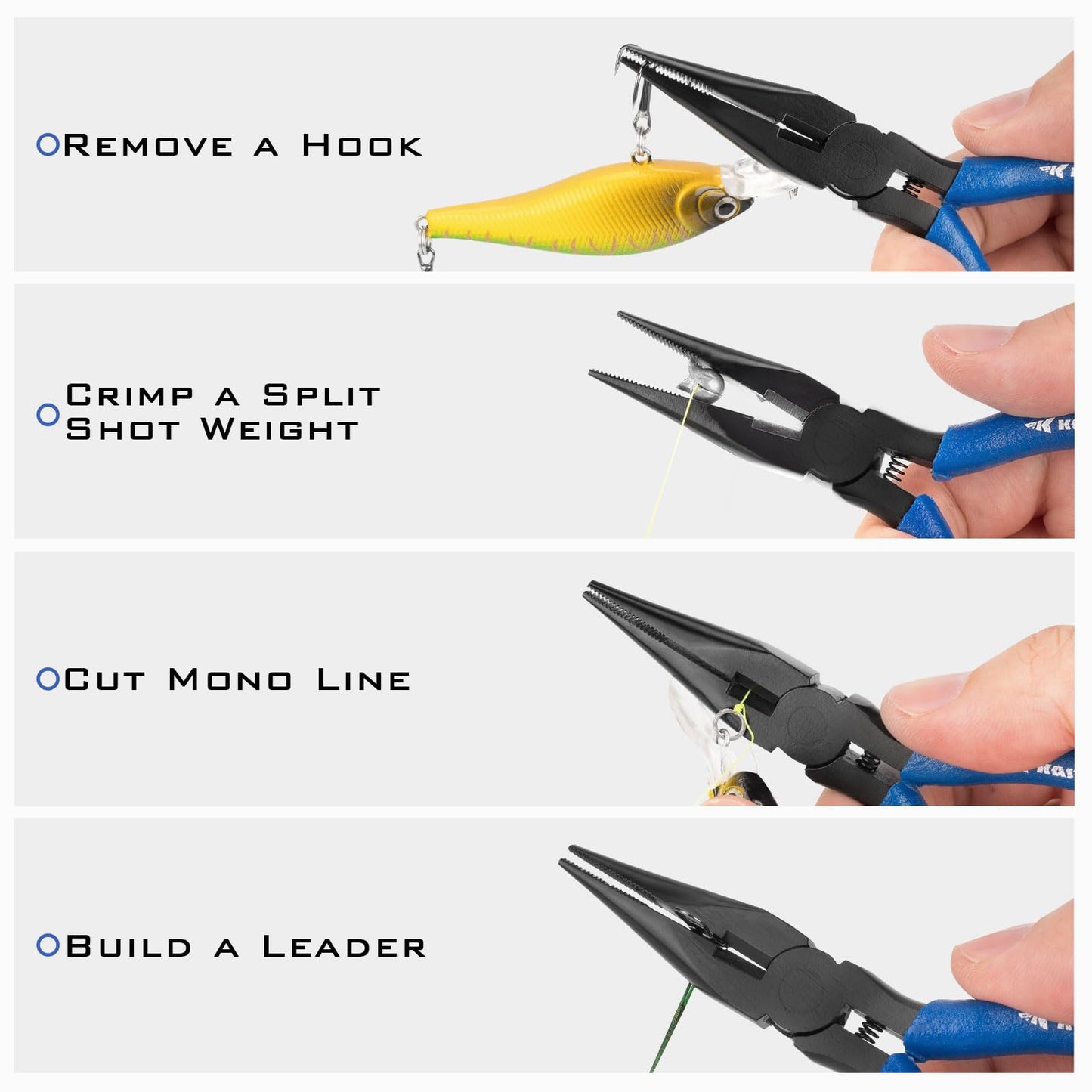 KastKing Intimidator Fishing Pliers, 7 inch Straight Nose