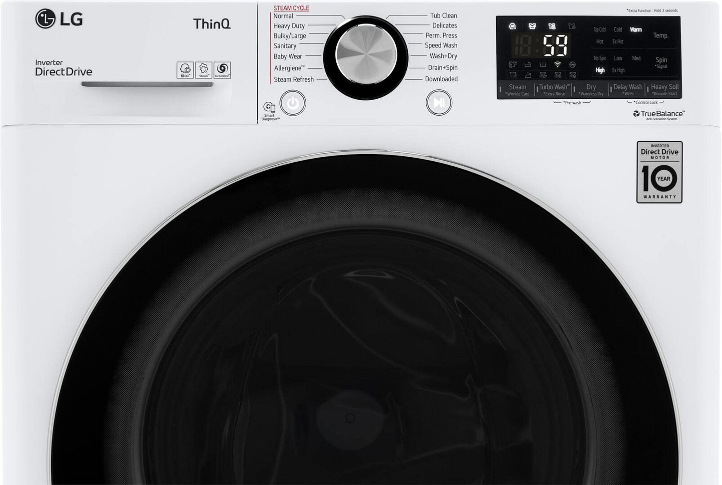 LG WM3555HWA 24 Inch Smart All In One Washer/Dryer with 2.3 cu. ft. Capacity, Wi-Fi Enabled, 14 Wash Cycles, 1400 RPM, Ventless, NeveRust Stainless Steel Drum, Quiet Operation, TrueBalance