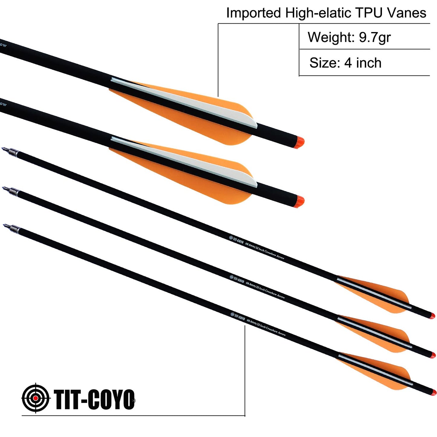 20 22 Inch Crossbow Bolts and Crossbow Broadheads Set Carbon Crossbow Arrows for Hunting and Outdoor Practice, 12pcs Arrows 12pcs Broadheads(24 Pack)