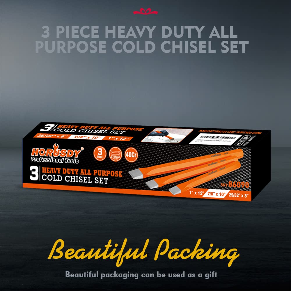 HORUSDY 16-Piece Punch and Chisel Set, Including Taper Punch, Cold Chisels, Pin Punch, Center Punch