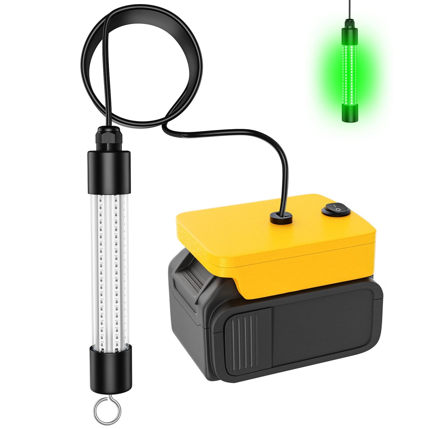 Underwater Fishing Light Compatible for Milwaukee 18V Battery,LED Green Light for 30W IP68 3000 Lumens Fish Attracting, Night Fishing for Docks Boats or Kayaks(no Battery)