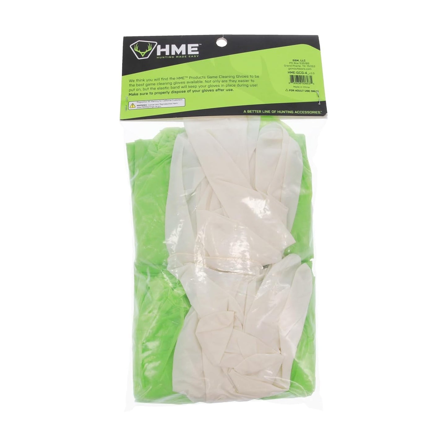 HME Game Cleaning Gloves (Pack of 4) | Disposable Shoulder-Length Field Dressing Gloves with Elastic Bands and Form-Fitting Gloves for Cleaning Large & Small Game