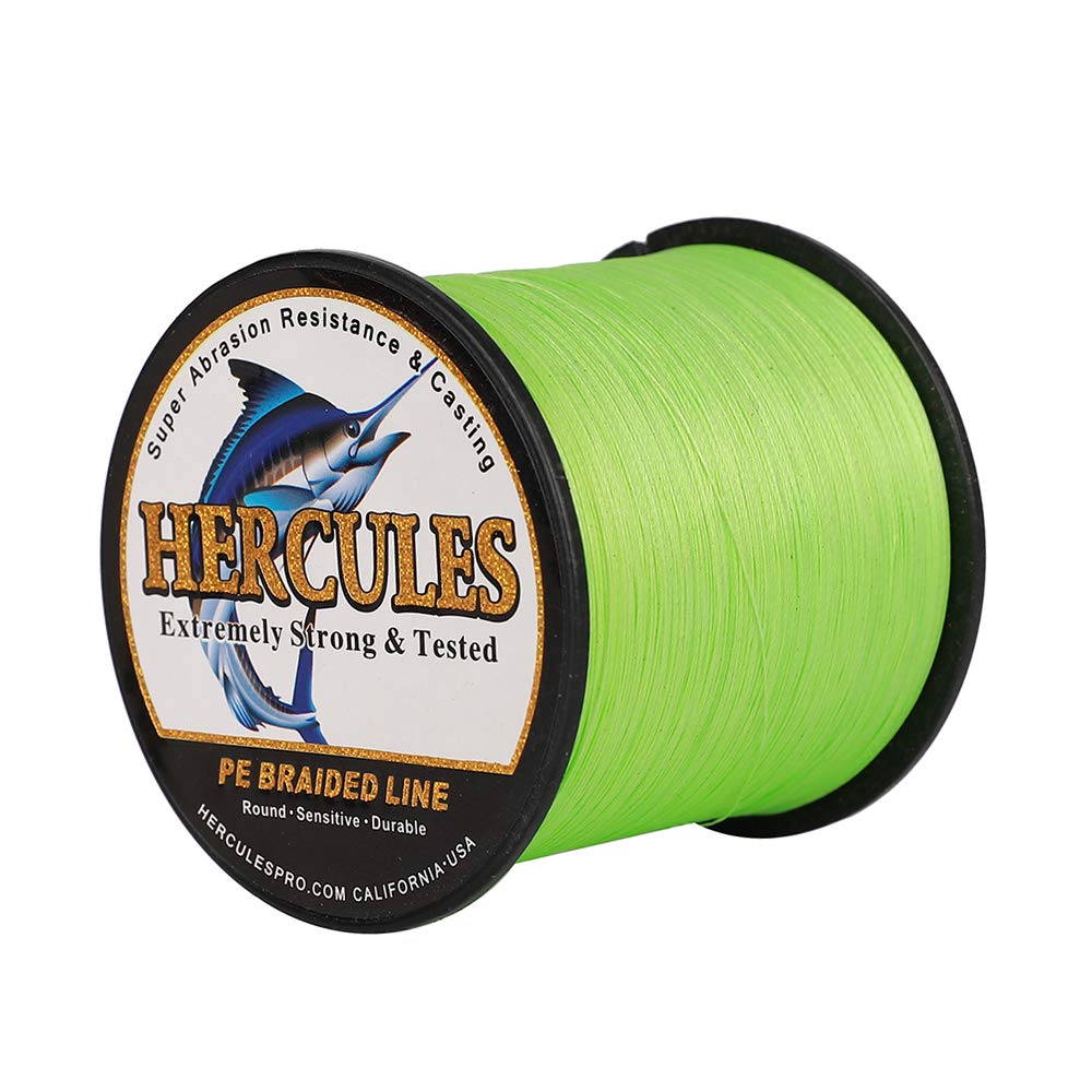 HERCULES Cost-Effective Super Cast 8 Strands Braided Fishing Line 10LB to 300LB Test for Salt-Water,109/328/547/1094 Yards(100M/300M/500M/1000M),Diam.#0.12MM-1.2MM,Hi-Grade Performance,Variety Colors