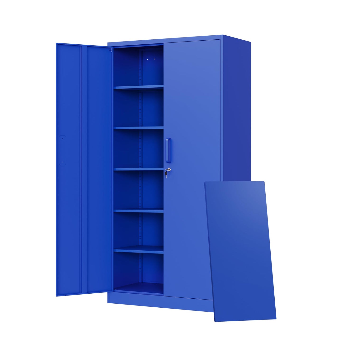 Letaya Metal Garage Storage Cabinets with Lock-72 Tall Tool Organizer Steel Lockers, 5 Adjustable Layers Shelves for Home,Office,Warehouse,Garage,(Black-72“)
