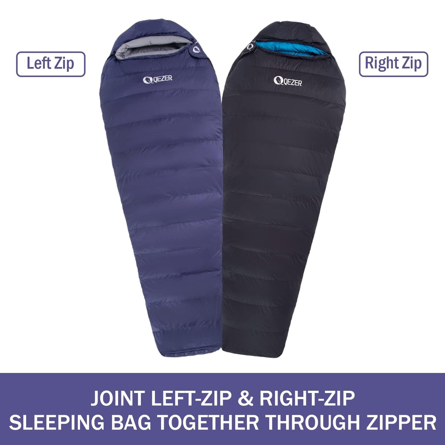 Down Sleeping Bag for Adults 0°F 10°F 15°F 20°F Backpacking Sleeping Bag for Cold Weather with Compression Sack