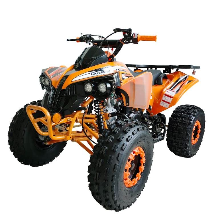 HHH ATV 125cc Vitacci ATV Quad Youth Utility Style ATV 125cc ATV Fully Automatic with Reverse Gas ATV 4 Wheeler ATVs Quads Big 19/18 inch Tires (Orange)