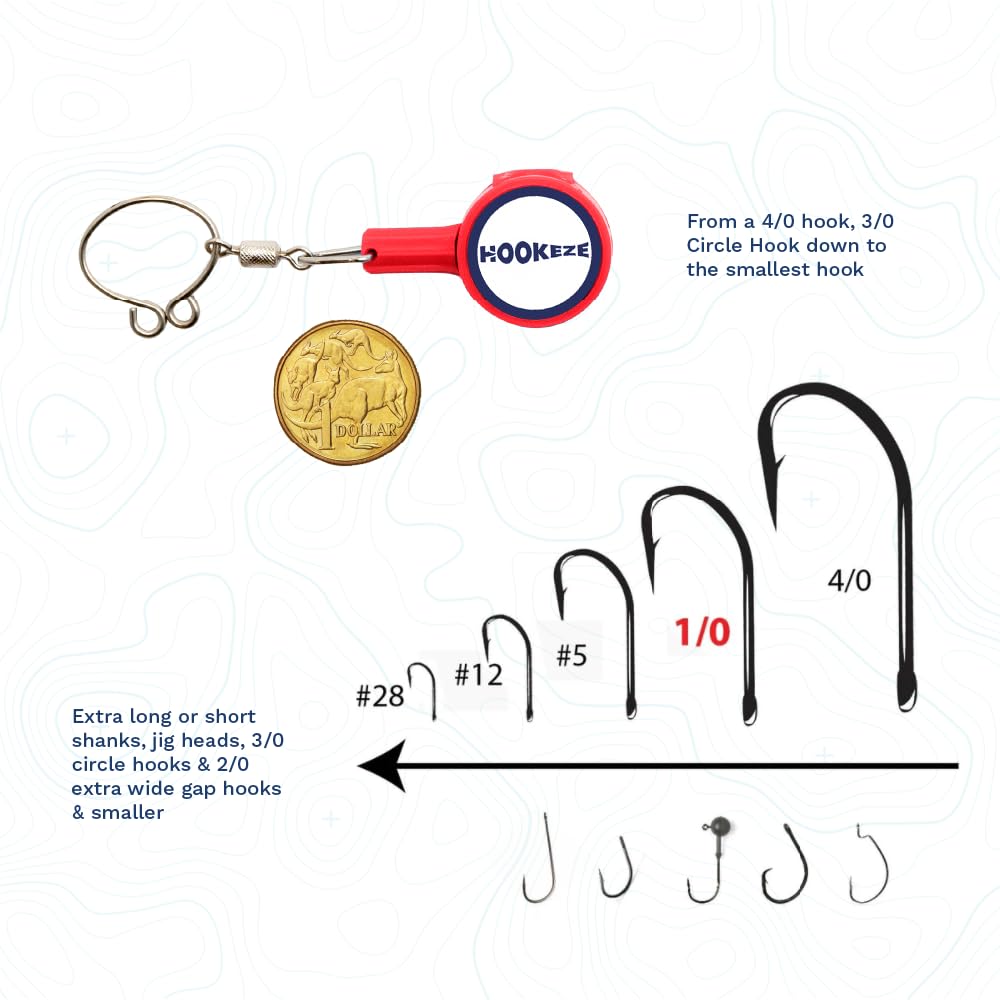 HOOK-EZE Fishing Knot Tying Tool | Protect from Fish Hooks | Tie Fishing Knots Easily | Cool Gadgets for Fishermen | Ice Fly Fishing | Fishing Accessories for Beginner Anglers | Nail Knot Tool
