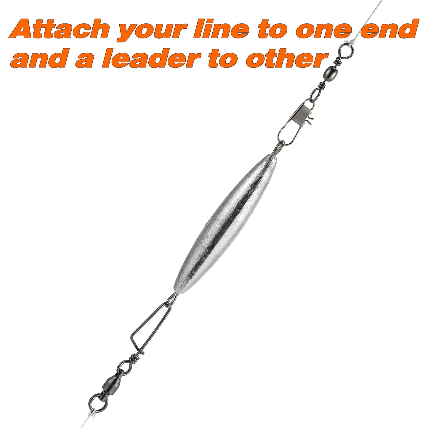 Dr.Fish 5 Pack Inline Trolling Sinker Torpedo Fishing Weight Lead Fishing Weight Sinker Double Ring Saltwater Offshore Boat Fishing