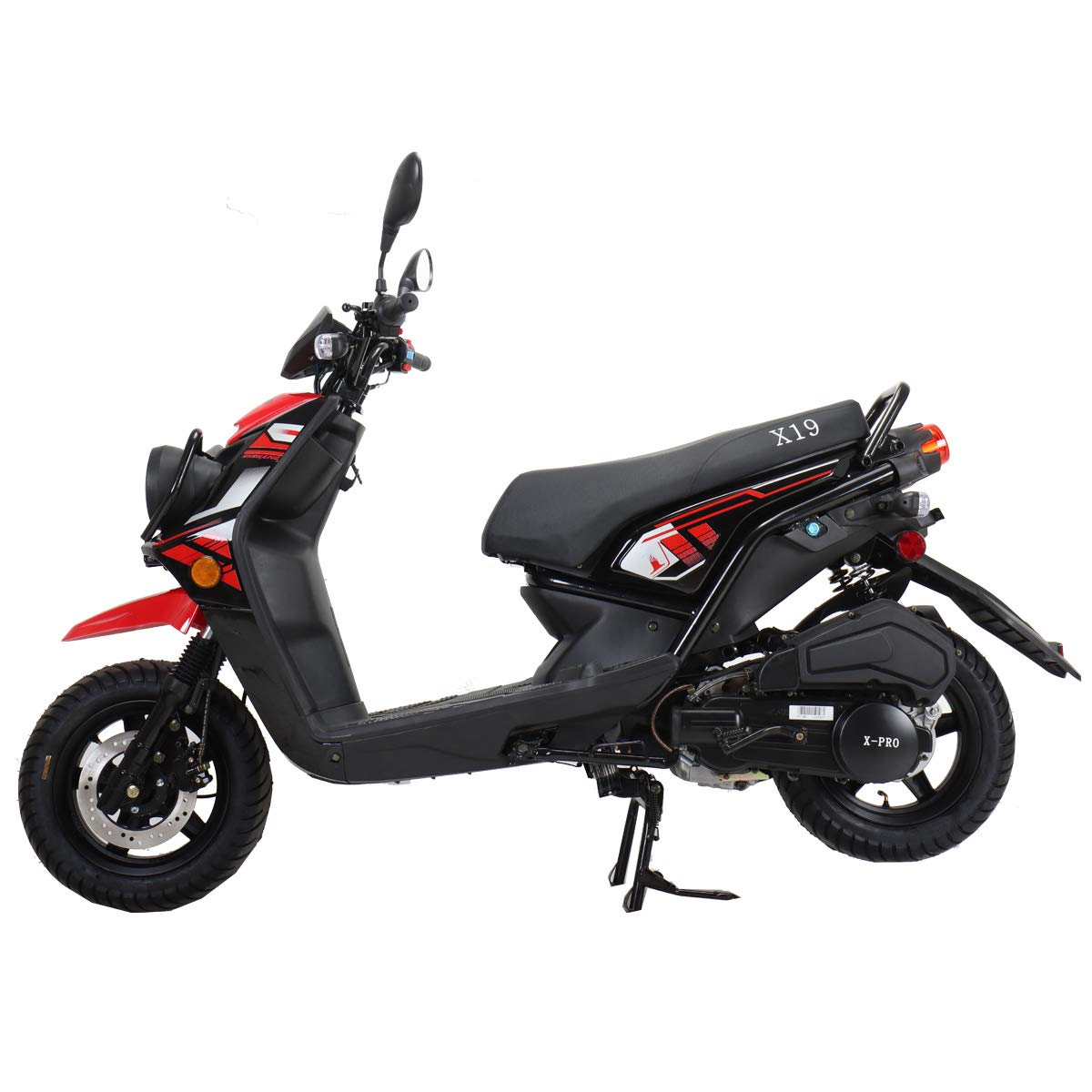 X-PRO 150cc Adult Moped Street Gas Moped 150cc Bike with 12" Aluminum Wheels (Black)