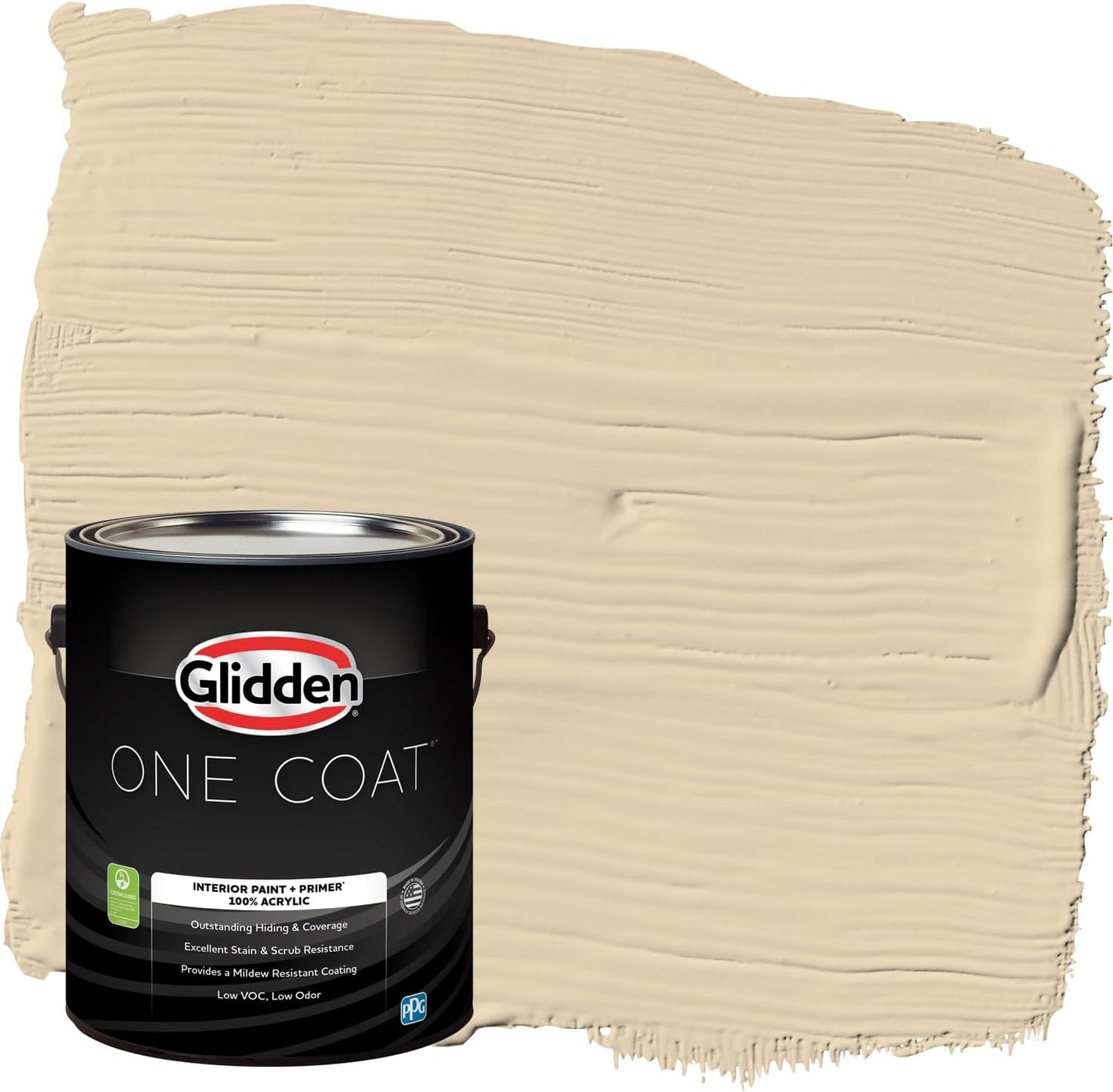 Glidden Interior Paint + Primer: Beige/Toasted Almond, One Coat, Semi-Gloss, 1-Quart