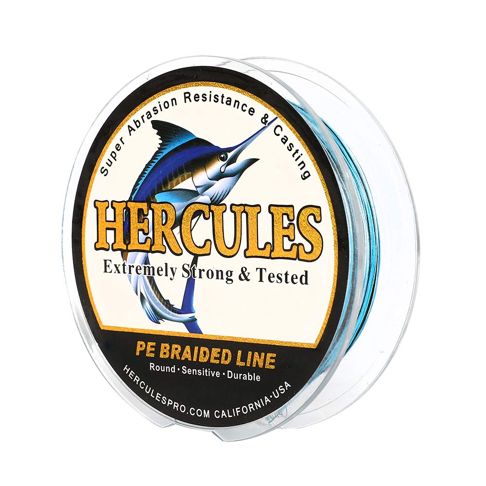 HERCULES Cost-Effective Super Cast 8 Strands Braided Fishing Line 10LB to 300LB Test for Salt-Water,109/328/547/1094 Yards(100M/300M/500M/1000M),Diam.#0.12MM-1.2MM,Hi-Grade Performance,Variety Colors