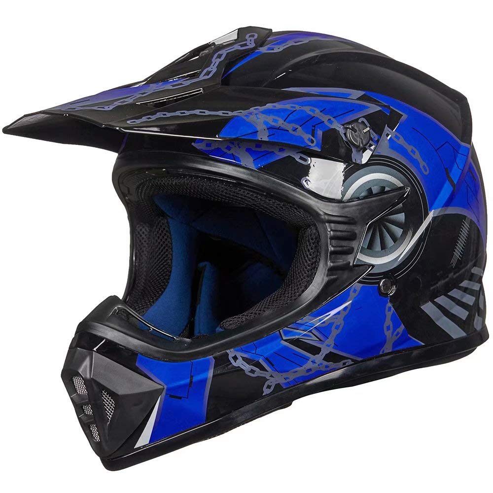 ILM Adult Dirt Bike Helmets Motocross ATV Dirtbike BMX MX Offroad Full Face Motorcycle Helmet, DOT Approved Model 128S (Matte Black, Adult-Medium)