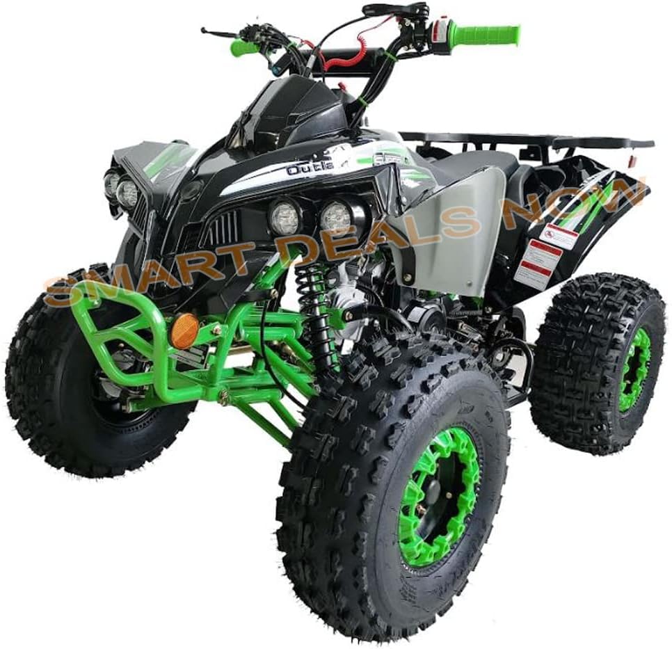HHH ATV 125cc Vitacci ATV Quad Youth Utility Style ATV 125cc ATV Fully Automatic with Reverse Gas ATV 4 Wheeler ATVs Quads Big 19/18 inch Tires (Orange)