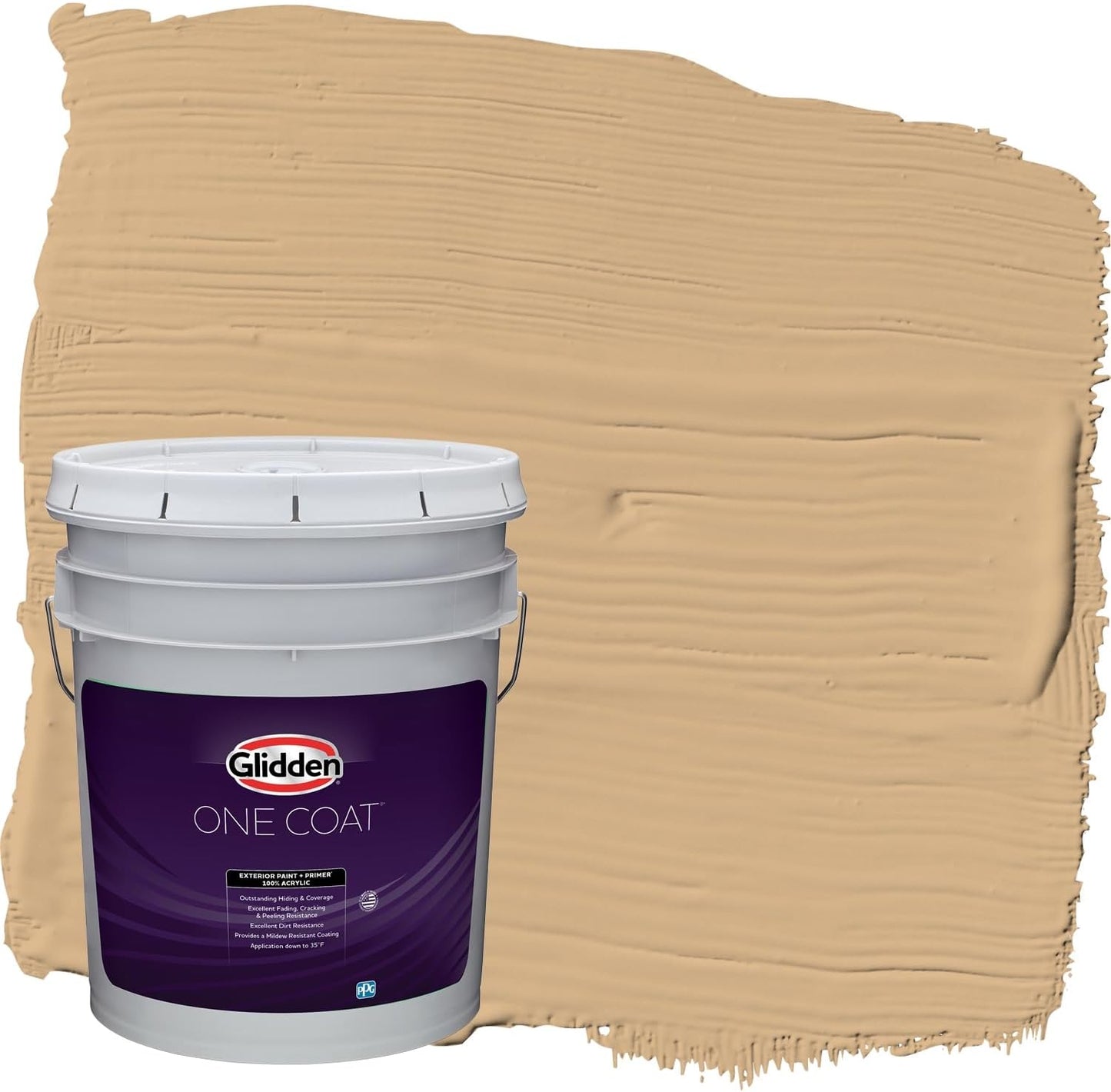 Glidden Exterior Paint + Primer: Beige/Pony Tail, One Coat, Semi-Gloss, 1-Gallon