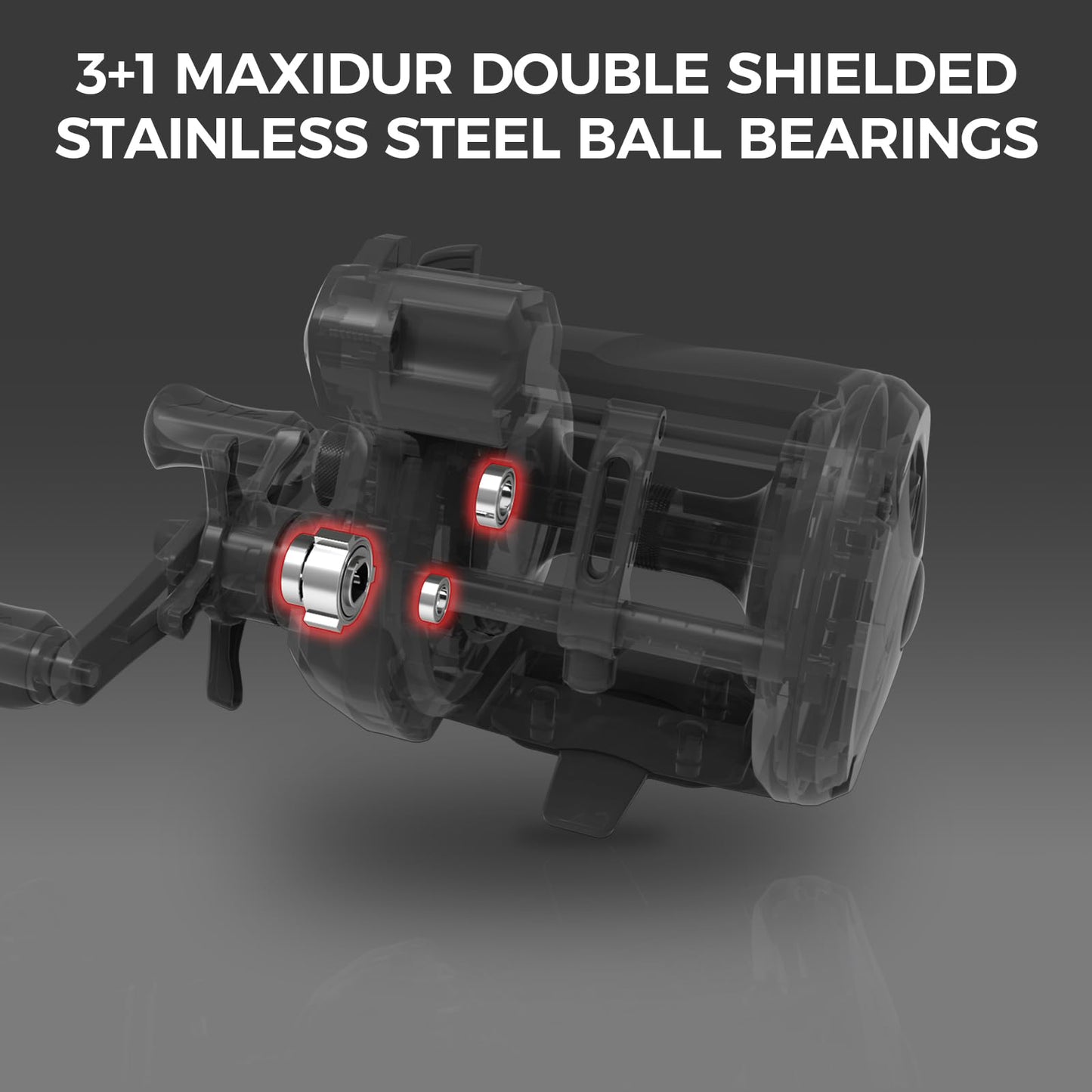 KastKing ReKon Round Baitcasting Fishing Reel, Saltwater Inshore Surf Trolling Reel, Up to 30LBS Powerful Max Drag, Conventional Reel for Catfish, Musky, Bass, Durable Graphite Frame for Saltwater