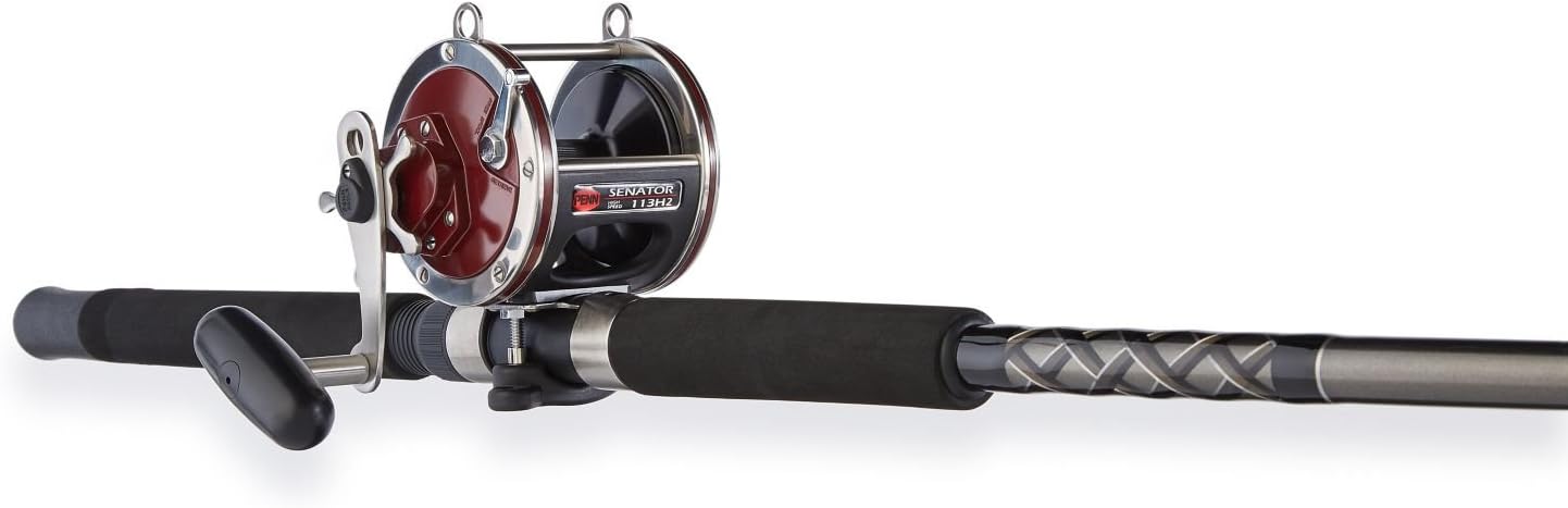 Penn Special Senator 91332 Fishing Rod and Reel Combo, 6.5 Feet, Black/Smoke/Red