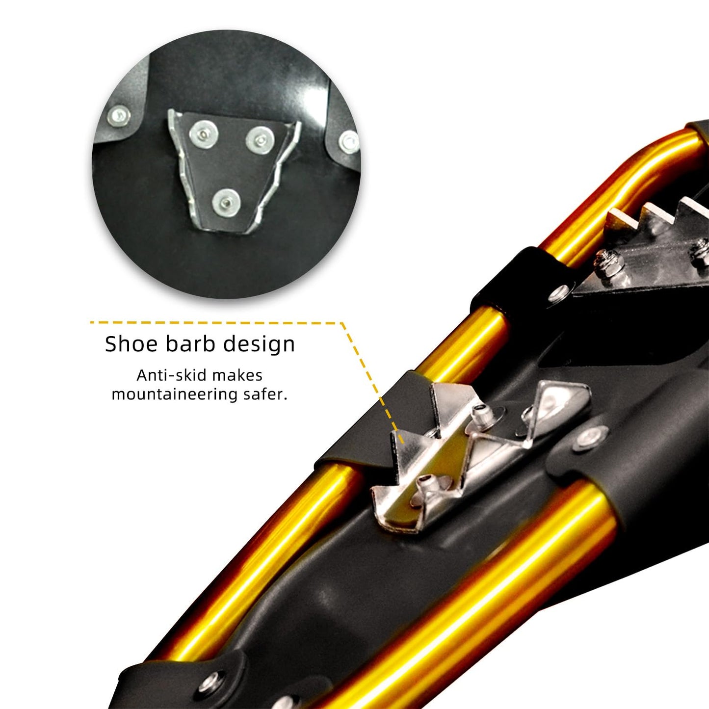 Xtrempro Snowshoes Snow Terrain Lightweight Ergonomic Design Lightweight Aluminum Alloy with 13 Point Crampons 120/160/210/300 lbs. Capacity- 21"/25"/30”/36" (Gold, 21)