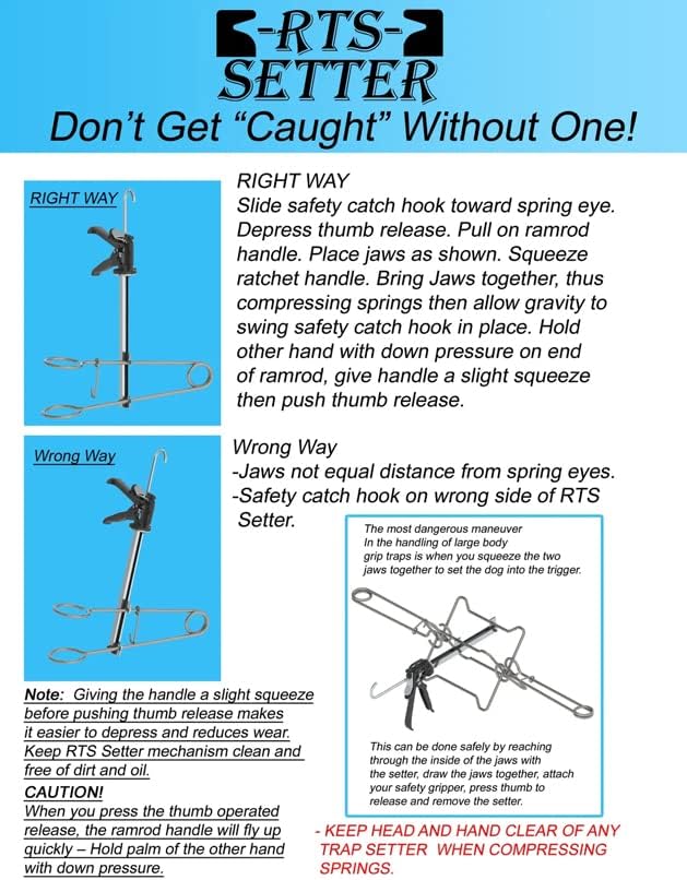 Heavy Duty Body Grip Trap Setter - Sets 110 to 330 Body Grip Traps with 1 Hand