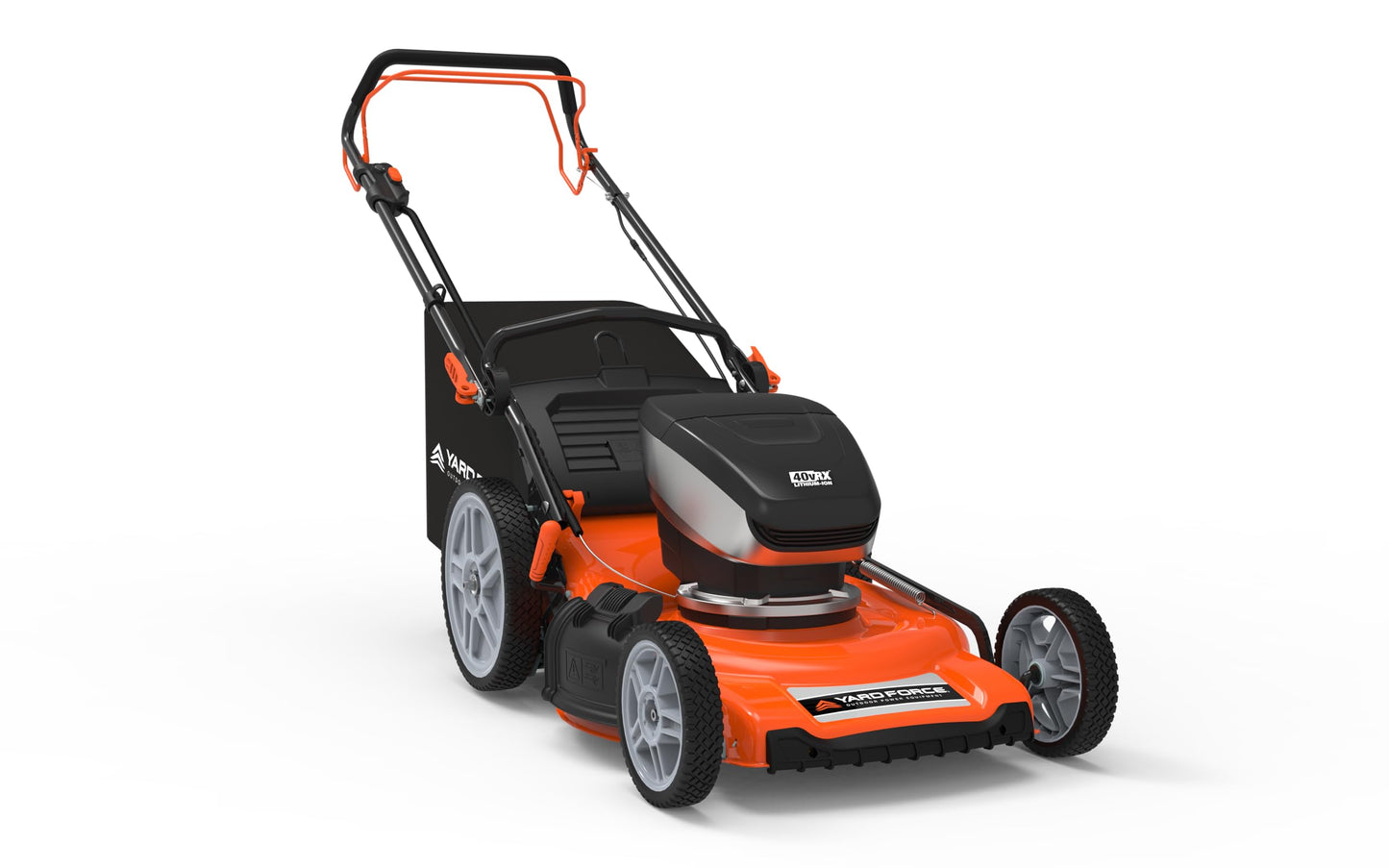 Yard Force Self Propelled Lawn Mower Briggs & Stratton 150cc Gas Engine 22-inch Steel Deck 3-in-1 Mulch, Bag, Side Discharge, 12-inch High Rear Wheels