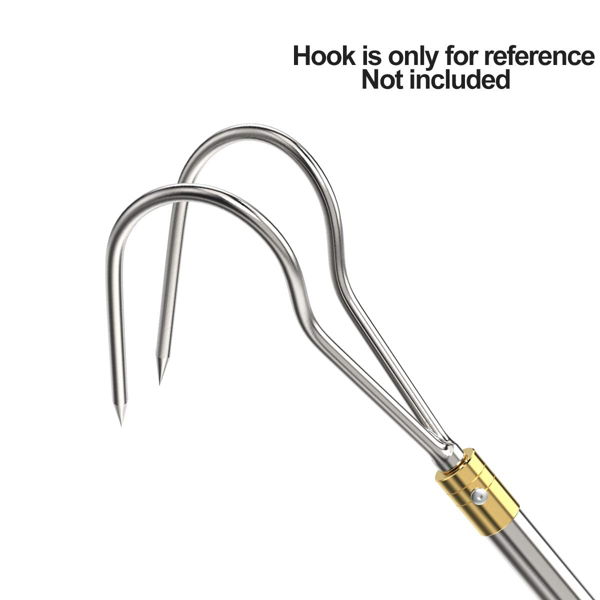 Cyfie Retractable Fishing Gaff, Stainless Steel Flounder Gig Frog Gig Gaff Pole, Muti-Size Telescopic Fishing Gaff with 8mm Screw, Capable for Gaff Harpoon Hook