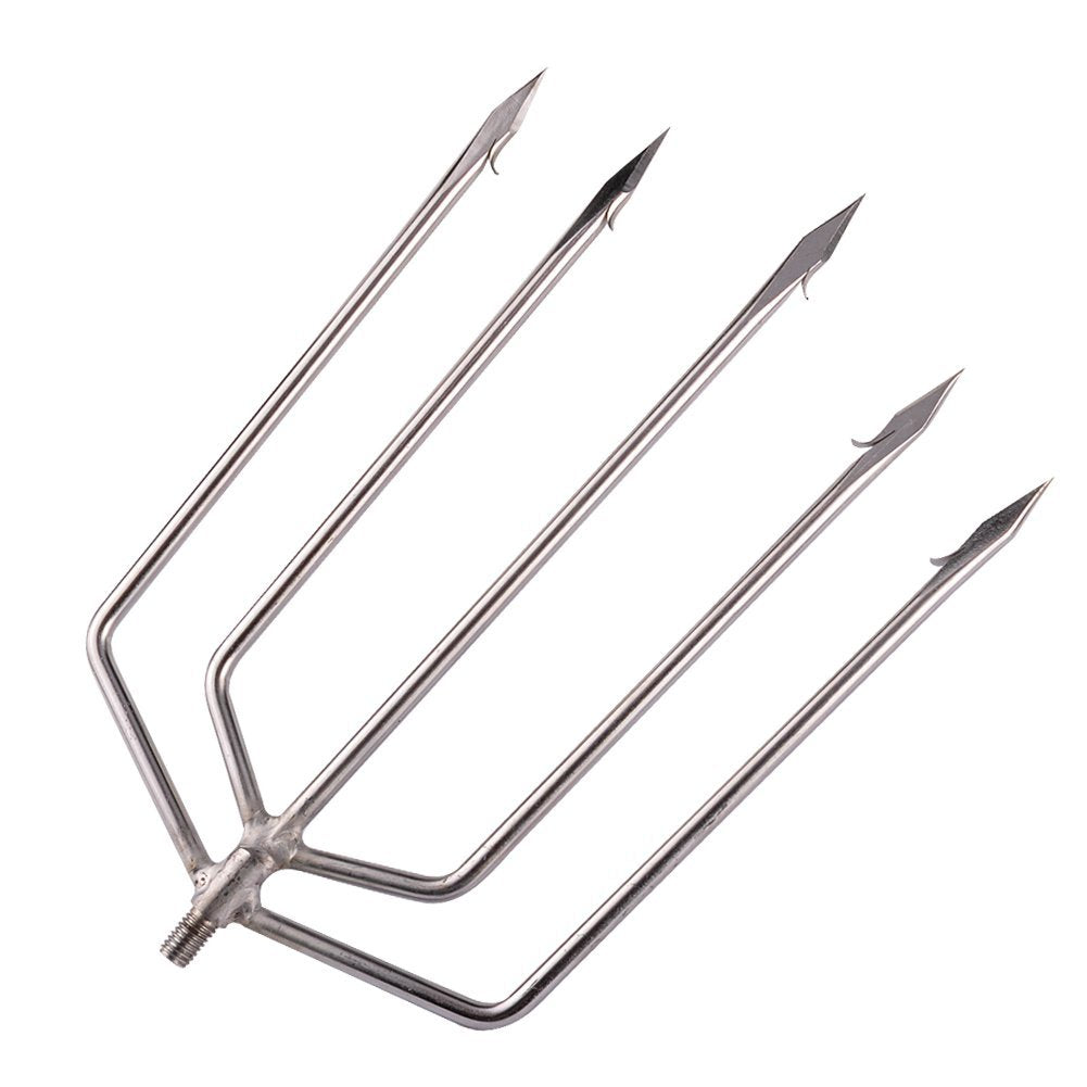 Cyfie Stainless Steel Fishing Gig Gaff Hook with 8mm Screw, Harpoon Hook for Hunting Fish Flounder Frog Gig in Pond River Lake, Capable for Fishing Gaff Gig Pole