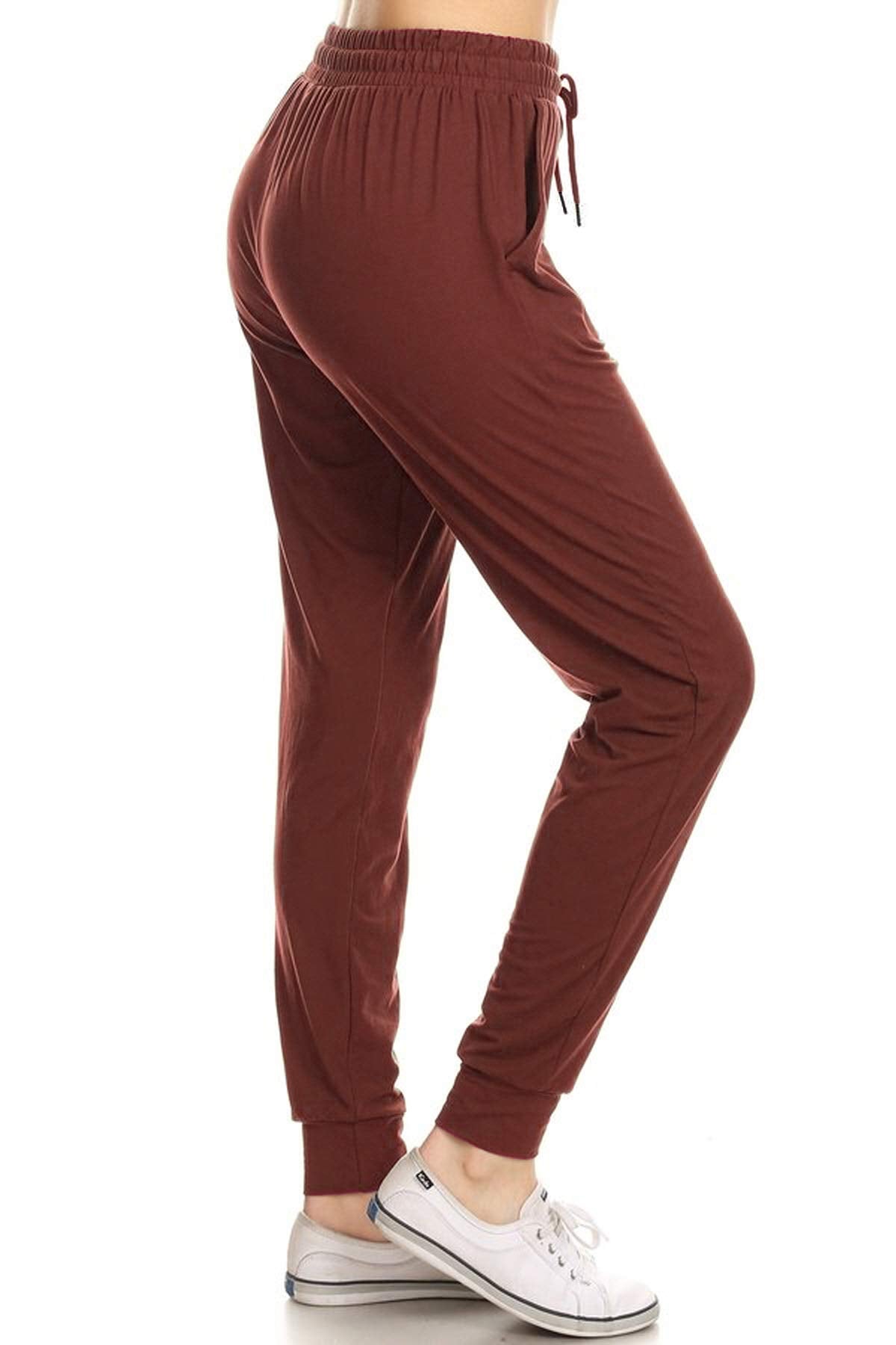 Leggings Depot Women's Relaxed-fit Jogger Track Cuff Sweatpants with Pockets for Yoga, Workout