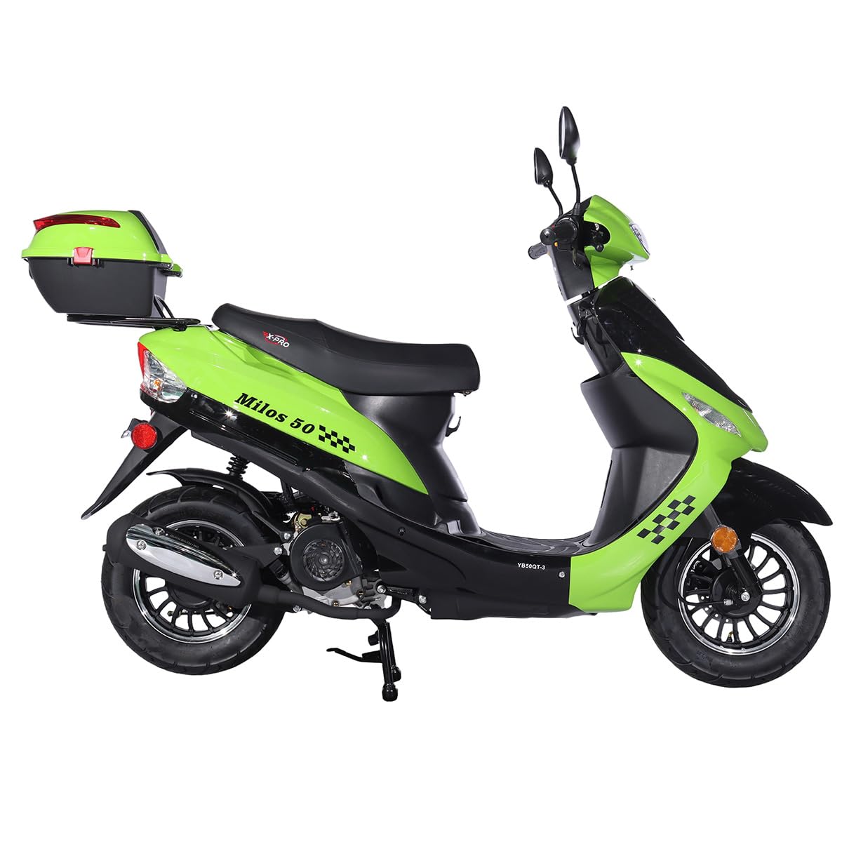 X-PRO Milos 50 Moped with 10" Aluminum Wheels, Electric/Kick Start! (Red)