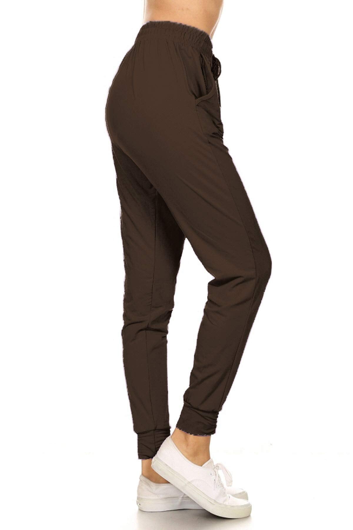 Leggings Depot Women's Relaxed-fit Jogger Track Cuff Sweatpants with Pockets for Yoga, Workout