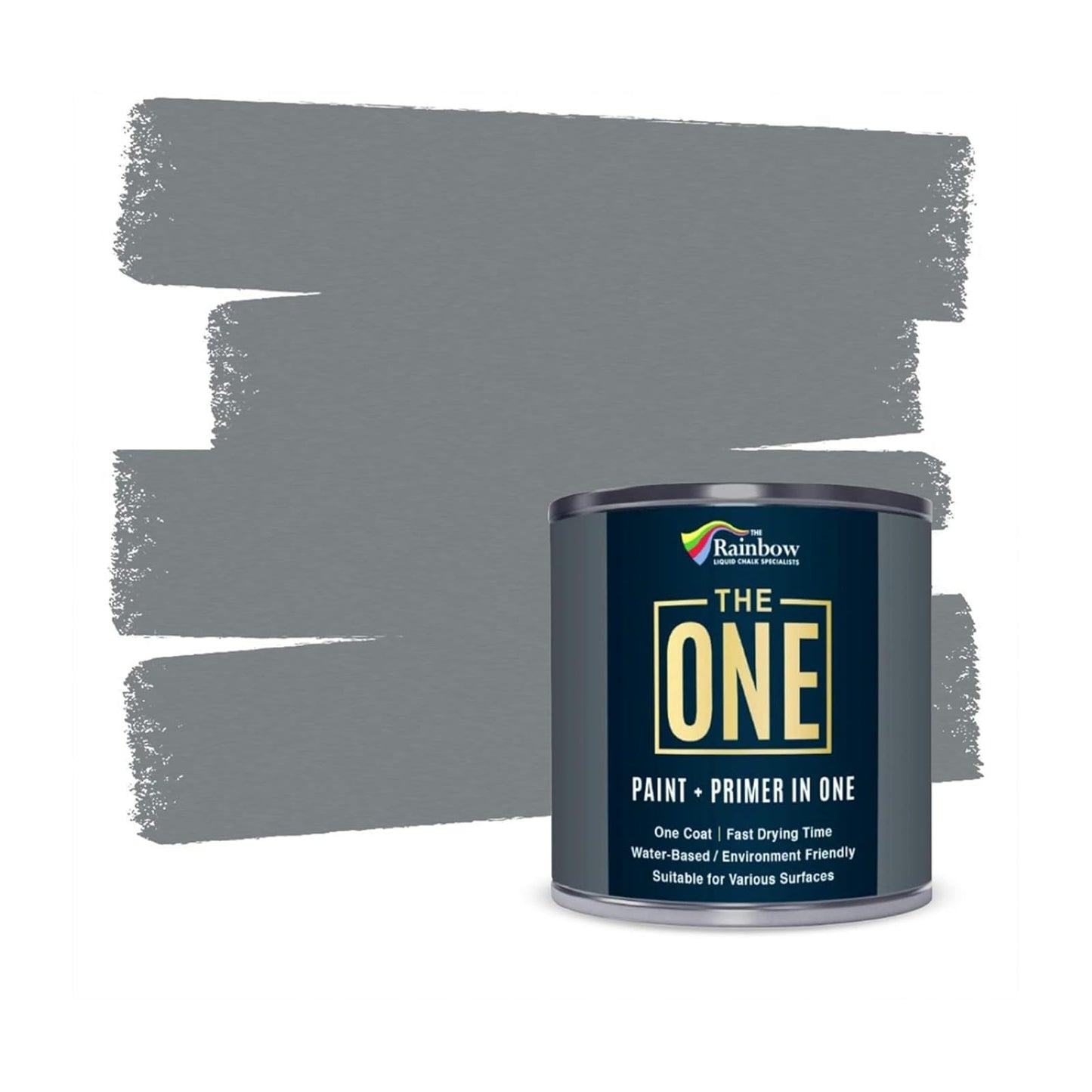 THE ONE Paint & Primer: Most Durable All-in-One Furniture Paint, Cabinet Paint, Front Door Paint, Wall Paint, Bathroom, Kitchen - Fast Drying Craft Paint Interior & Exterior (Black, Matte, 1 Liter)