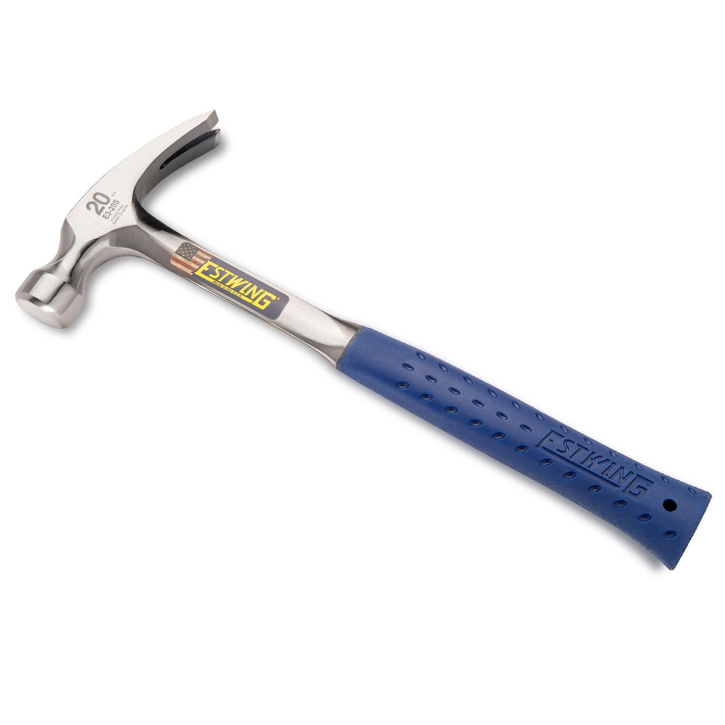 ESTWING Hammer - 16 oz Straight Rip Claw with Smooth Face & Shock Reduction Grip - E3-16S