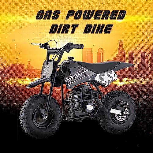 Mini Kid Dirt Bike, 49 CC 2-Stroke Gas Bike with Off-Rode Tire, Suspensions, Disc Brakes, Max Load 160Lbs, Up to 20Mph, EPA Approved