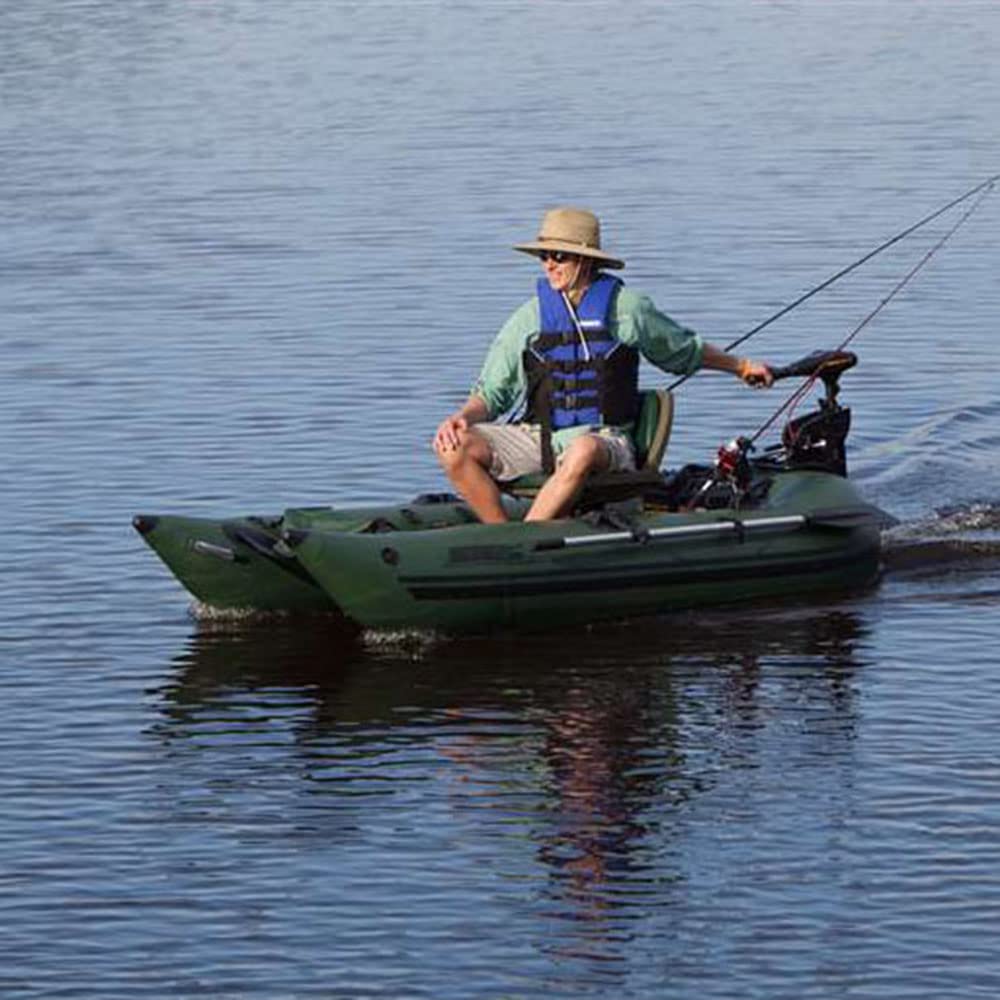 Sea Eagle 285 Frameless Inflatable 9’ Pontoon Fishing Boat - 1 Person- Lightweight, Portable-Perfect for Hunting & Fishing-Sets up in 5 Minutes