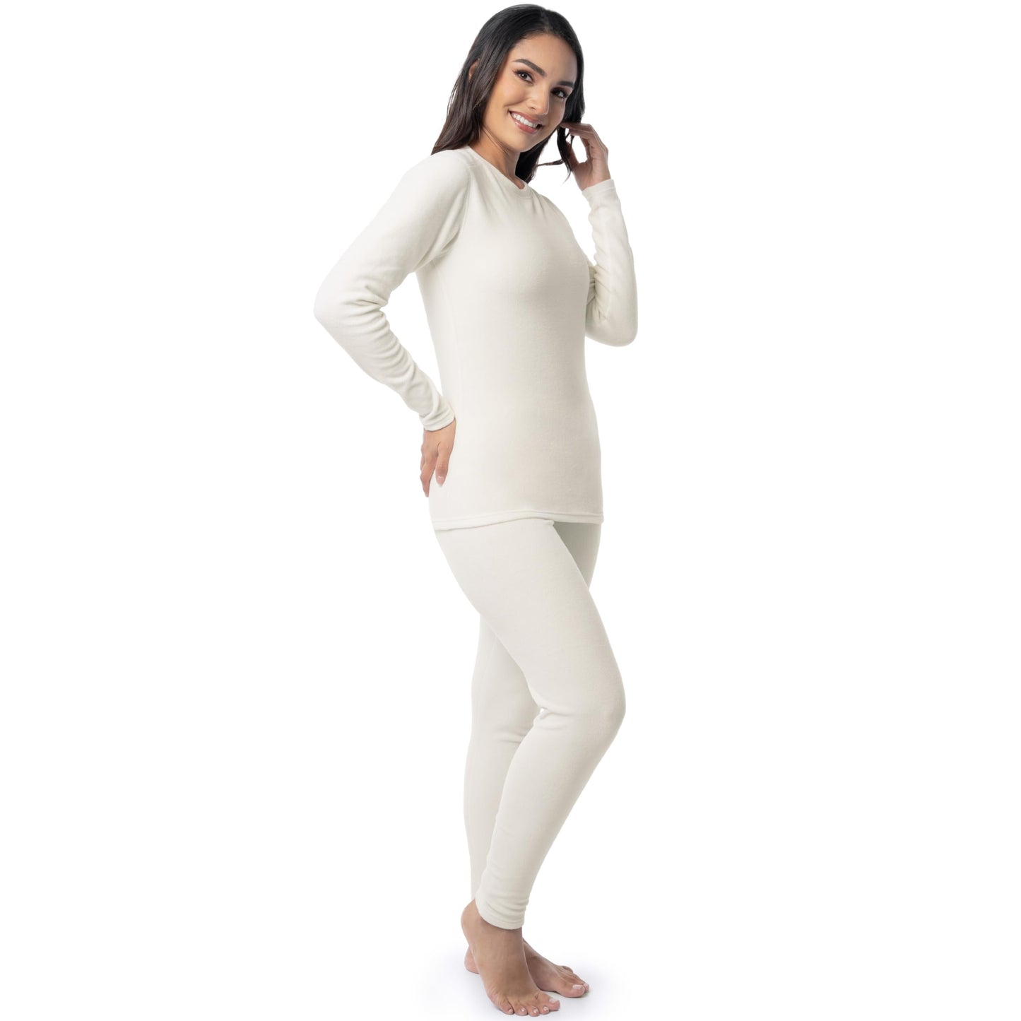 Fruit of the Loom Women's Stretch Fleece Lined Thermal Long Johns Underwear Set