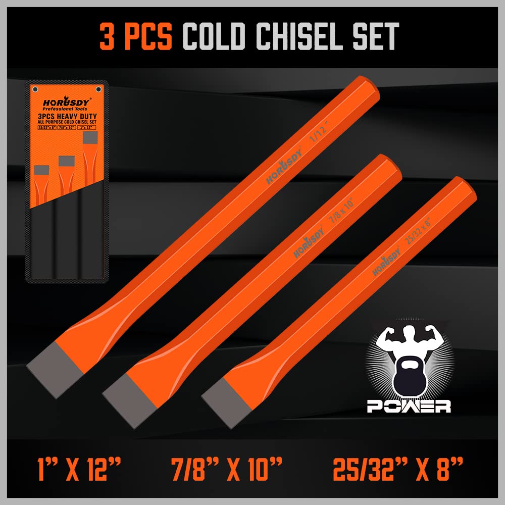 HORUSDY 16-Piece Punch and Chisel Set, Including Taper Punch, Cold Chisels, Pin Punch, Center Punch