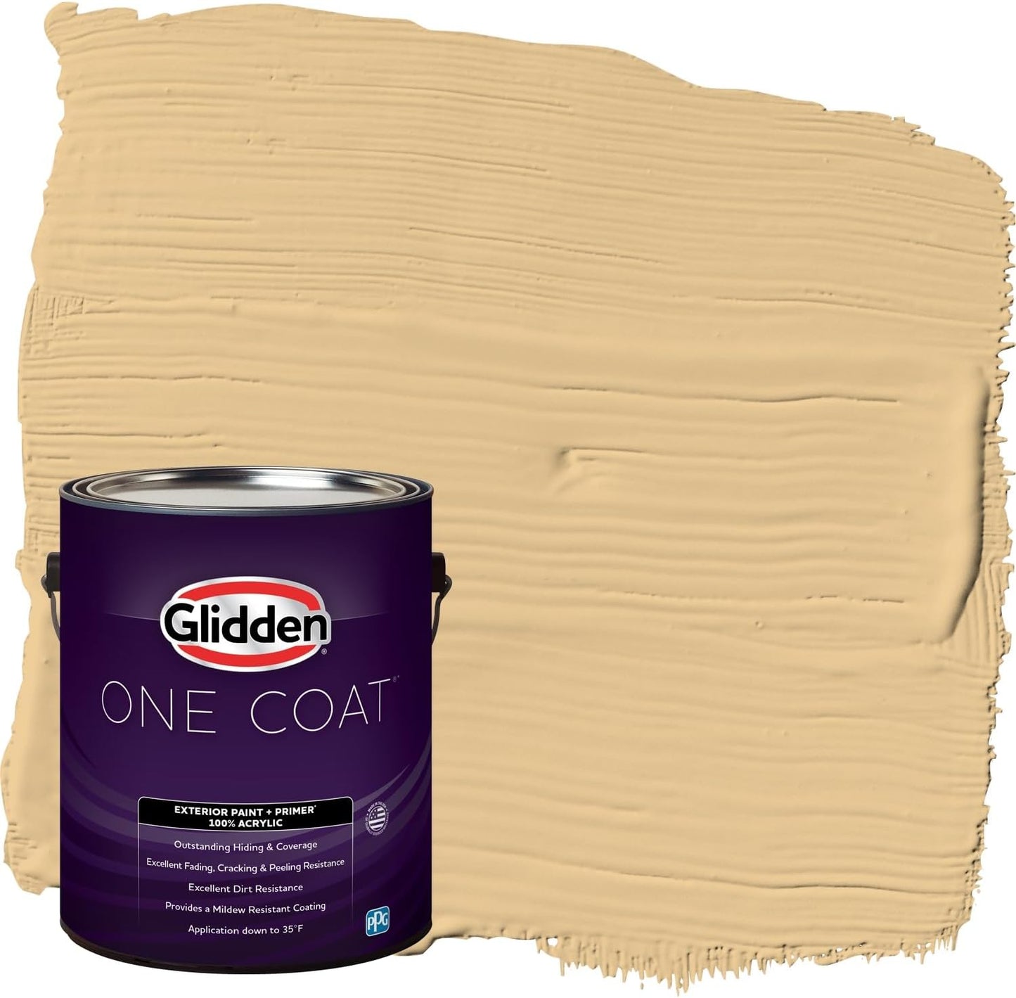 Glidden Exterior Paint + Primer: Beige/Pony Tail, One Coat, Semi-Gloss, 1-Gallon