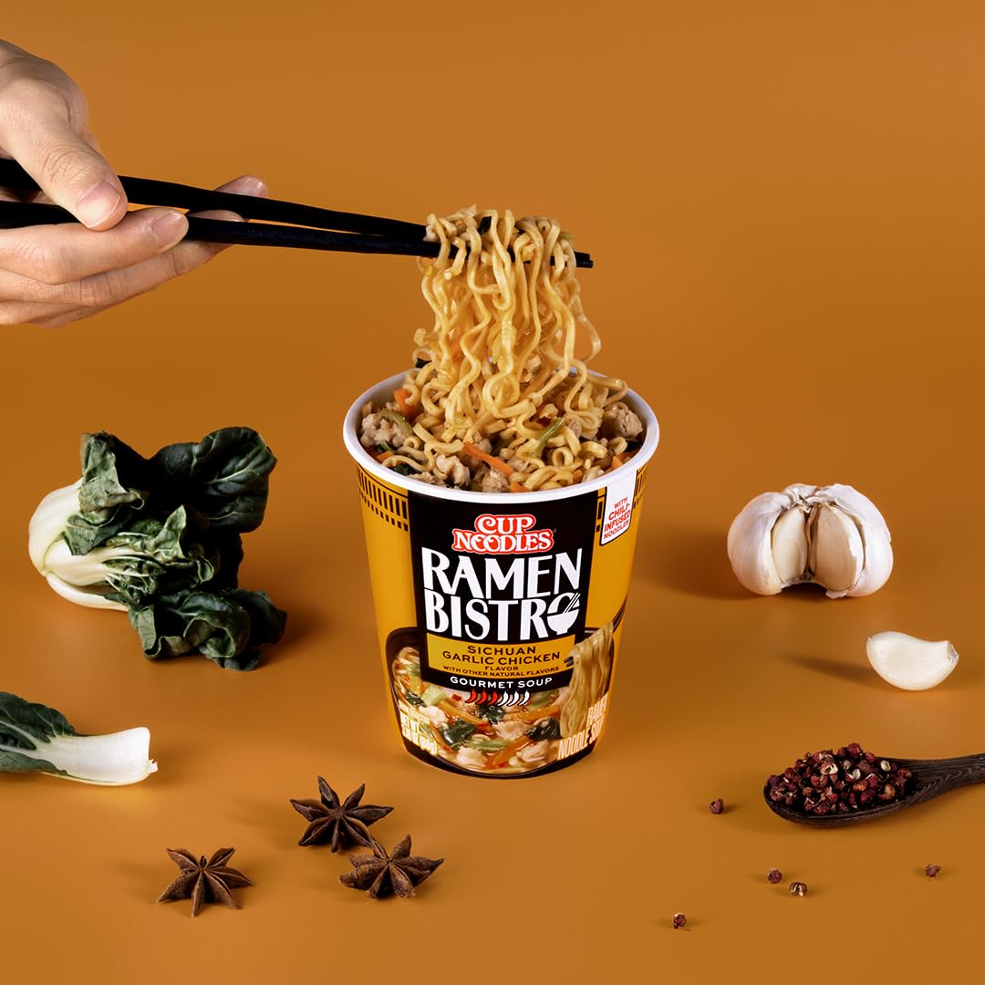 Nissin Cup Noodles Soup, Beef Flavor, Microwaveable Paper Cups, Instant Ramen, 2.25 Ounce (Pack of 12)
