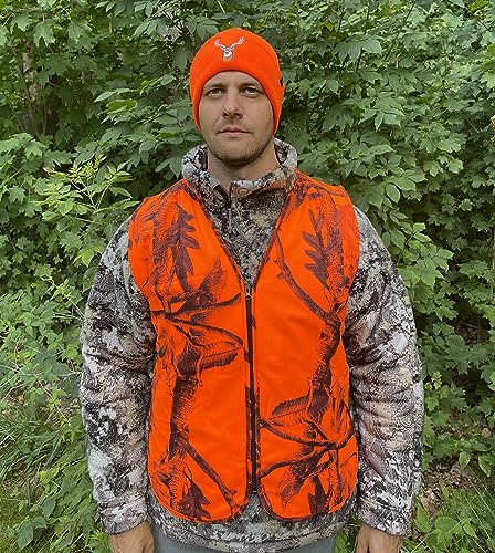 Klarny Orange Safety Vest, High-Visibility, Waterproof Deer and Bow Hunting Gear, Quiet Hunter Vests and Hunting Accessories