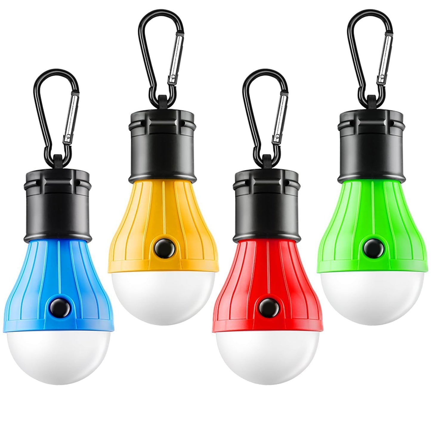 Tent Lamp Portable LED Tent Lights 4 Packs Hook Hurricane Emergency Lights LED Camping Light Bulb Camping Tent Lantern Bulb Camping Equipment for Camping Hiking Backpacking Fishing Outage
