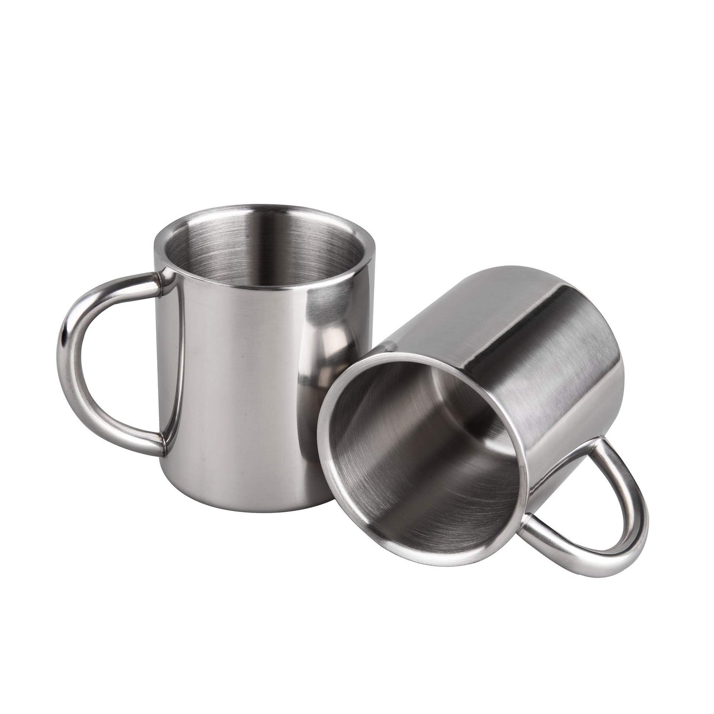 IMEEA Coffee Mugs Camping Cup 10oz Double Walled Stainless Steel Camping Mug with Handle, Set of 2