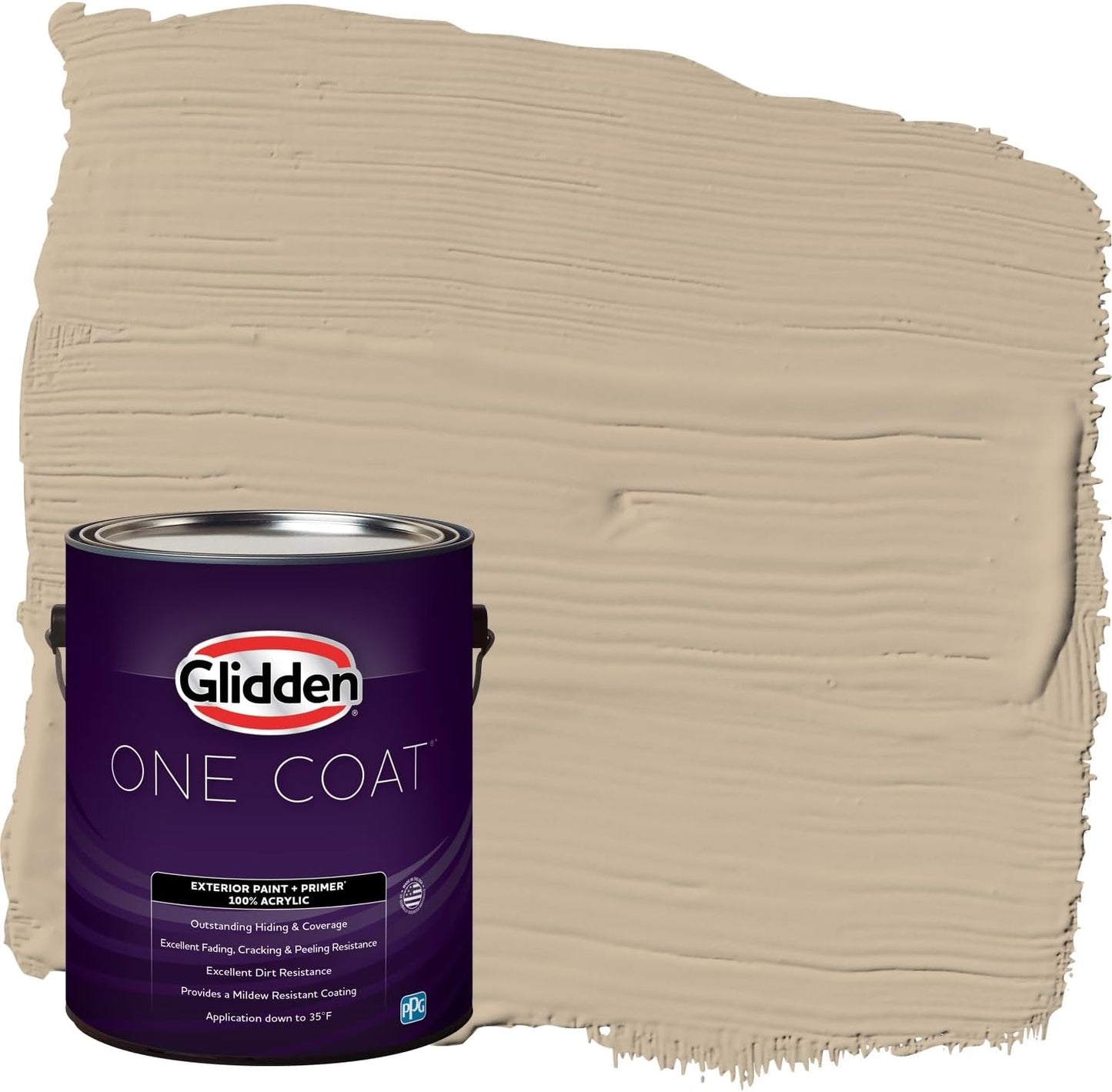 Glidden Exterior Paint + Primer: Beige/Pony Tail, One Coat, Semi-Gloss, 1-Gallon