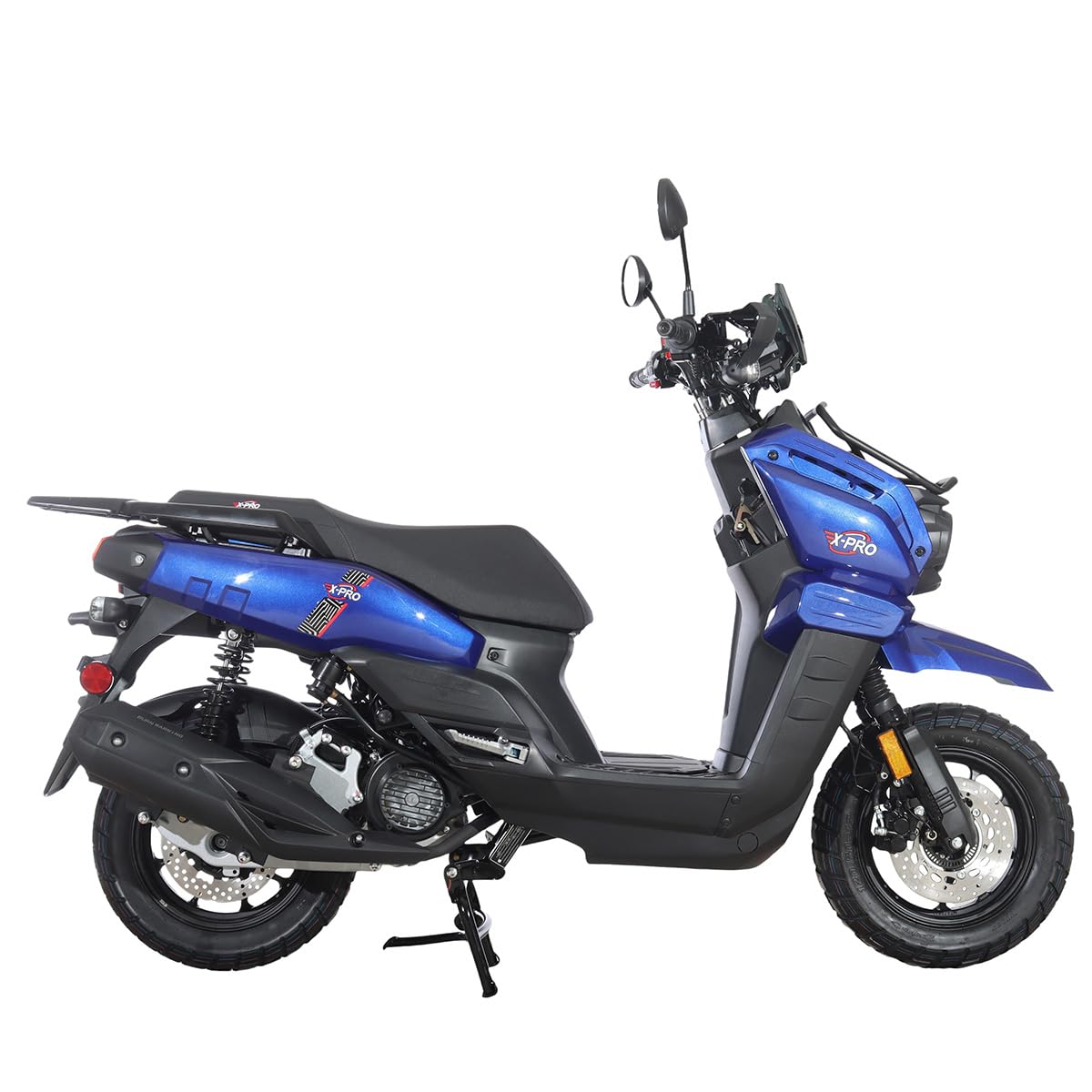X-PRO Tank 200 Gas Moped Adult Gas Street Moped with 12" Wheels! LED Headlight!