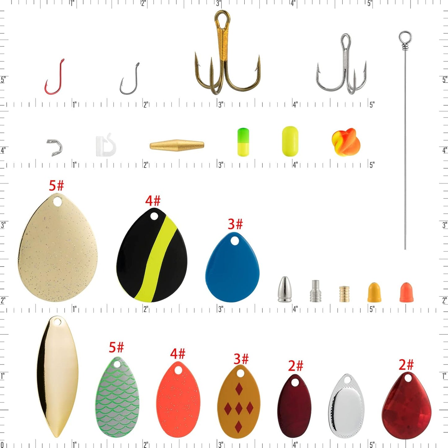 Dr.Fish 1720-Pieces Spinner Making Kit, Walleye Rig Lure Making Suppies, 90 Colorado Indiana Spinner Blades Lure Parts with Tackle Box, Crawler Worm Harness Spinnerbait