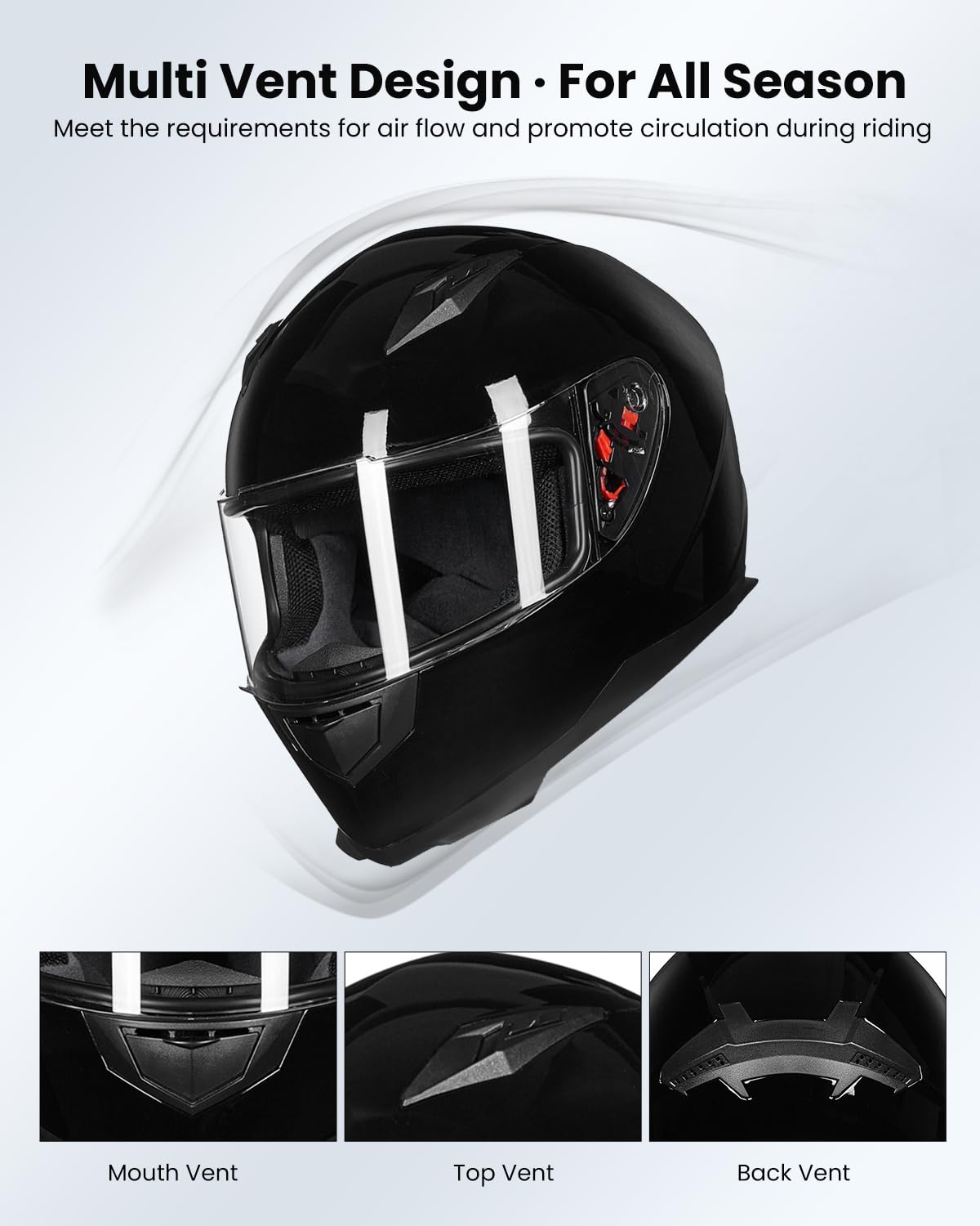ILM Full Face Motorcycle Street Bike Helmet with Removable Winter Neck Scarf + 2 Visors DOT Model-JK313