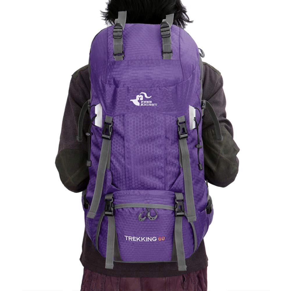 Bseash 60L Waterproof Hiking Camping Backpack with Rain Cover, Large Outdoor Sport Travel Daypack Rucksack for Climbing