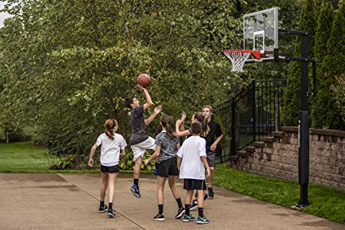Silverback 60" Height Adjustable In-Ground Basketball Hoop with Tempered Glass Backboard, Pro-Style Breakaway Rim, Pole and Backboard Pad