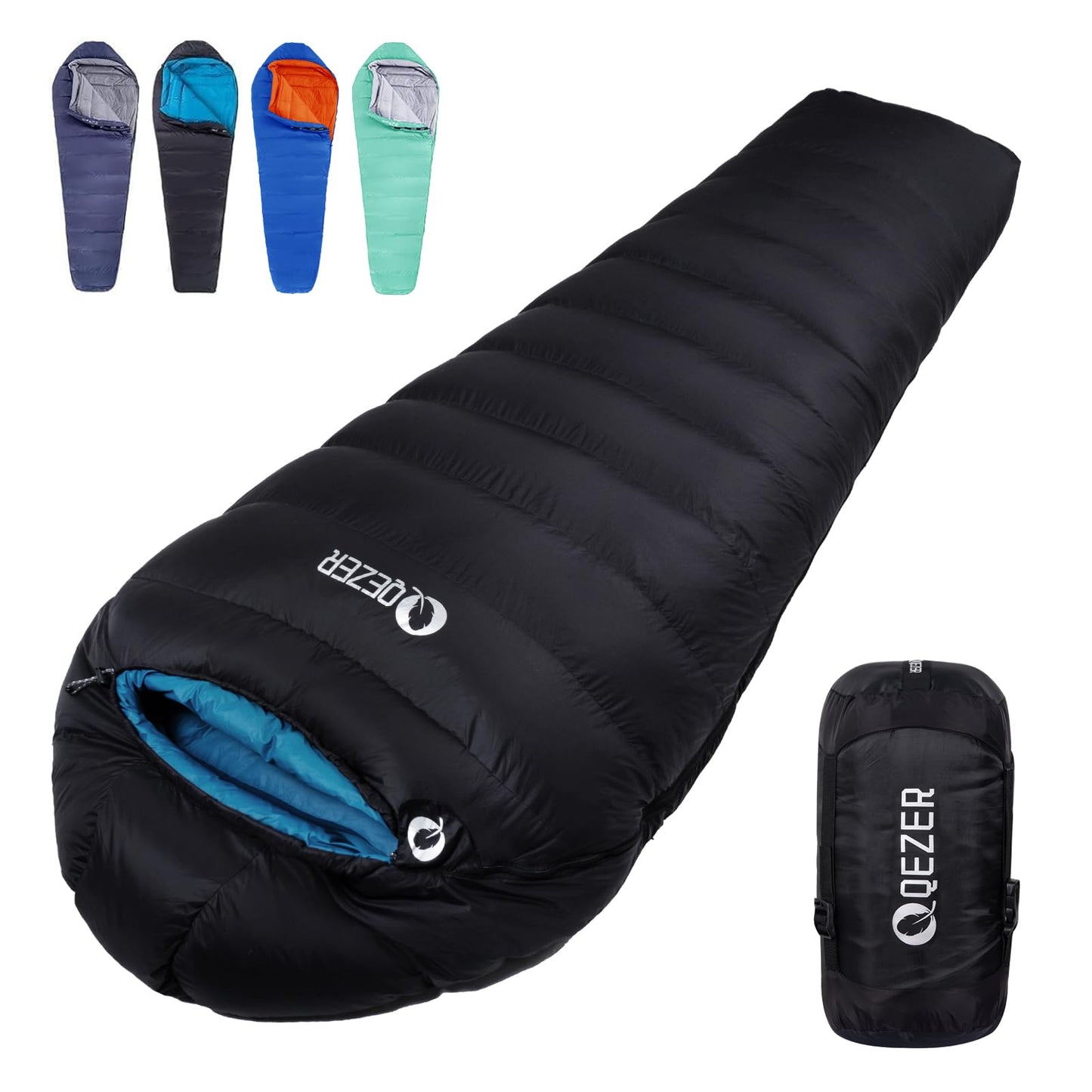 Down Sleeping Bag for Adults 0°F 10°F 15°F 20°F Backpacking Sleeping Bag for Cold Weather with Compression Sack