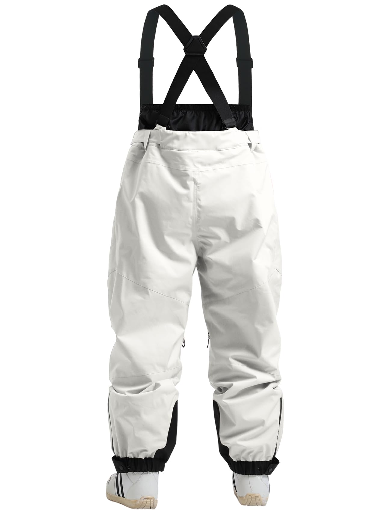GSOU SNOW Men Snow Bibs Women Loose Ski Pants Snowboard Overall Insulated Waterproof Windproof Warm Winter Beige M