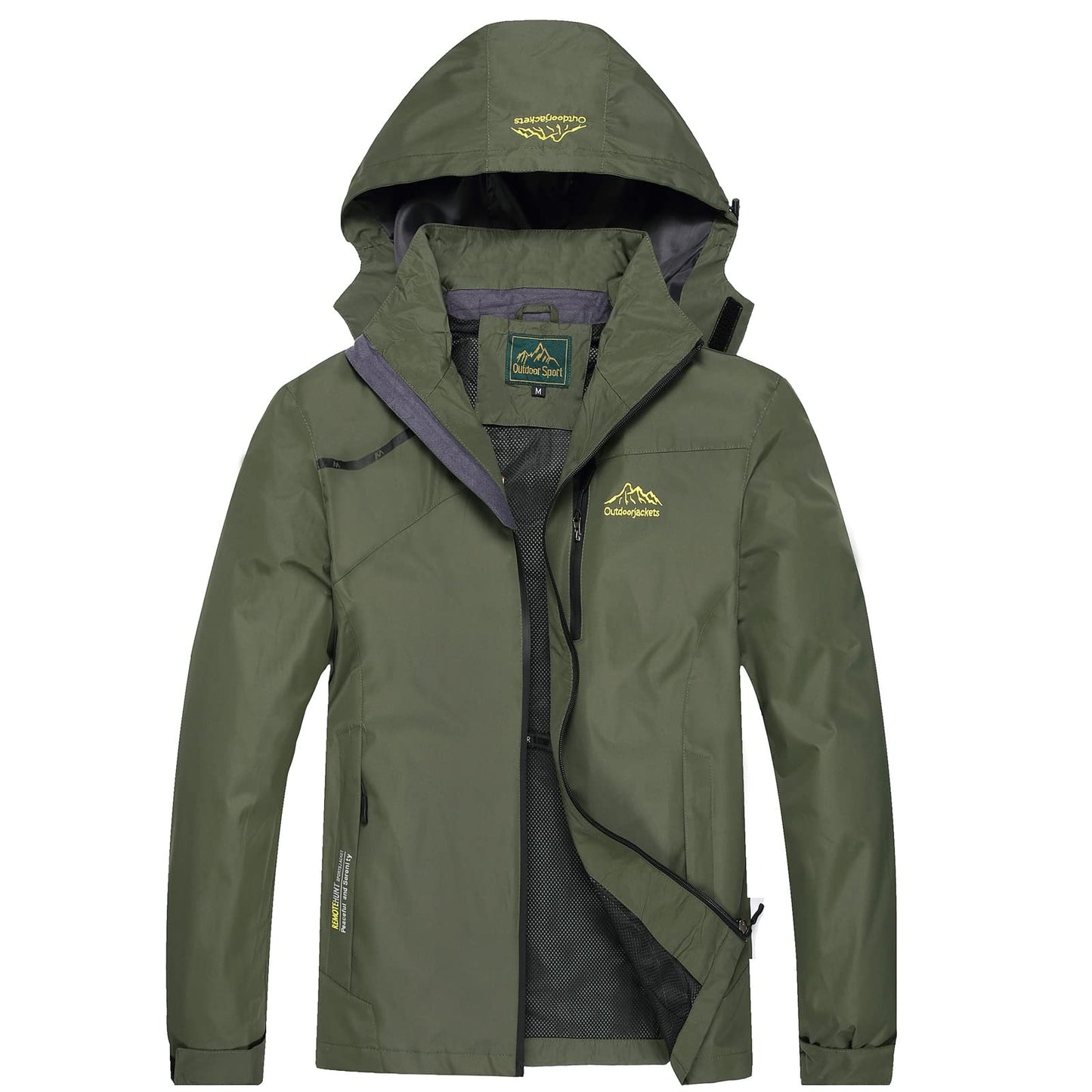 GIISAM Mens Windproof Jacket Waterproof Lightweight Mountain Sport Jacket for Men Hooded Windbreaker Raincoat