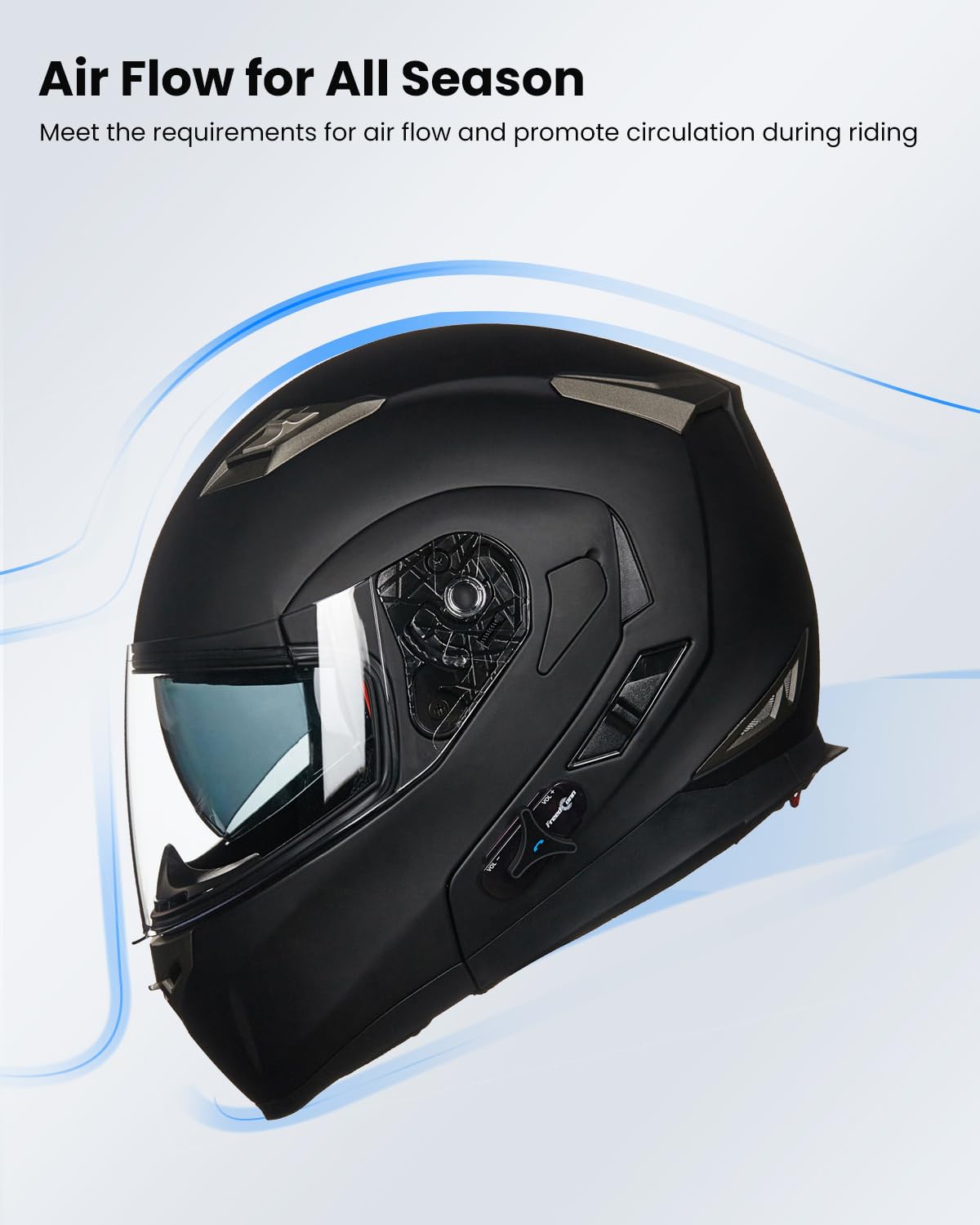 ILM Bluetooth Integrated Modular Flip up Full Face Motorcycle Helmet Sun Shield Mp3 Intercom Model 953/953 PRO